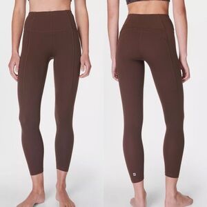 Sweaty Betty London 7/8 Super Soft Yoga Leggings Cacao Brown Sz XXS